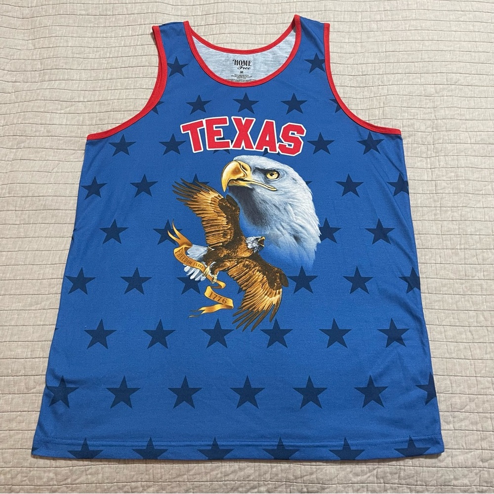 Home Free Texas Pride Patriotic Tank Top Red White Blue Men's Size Medium